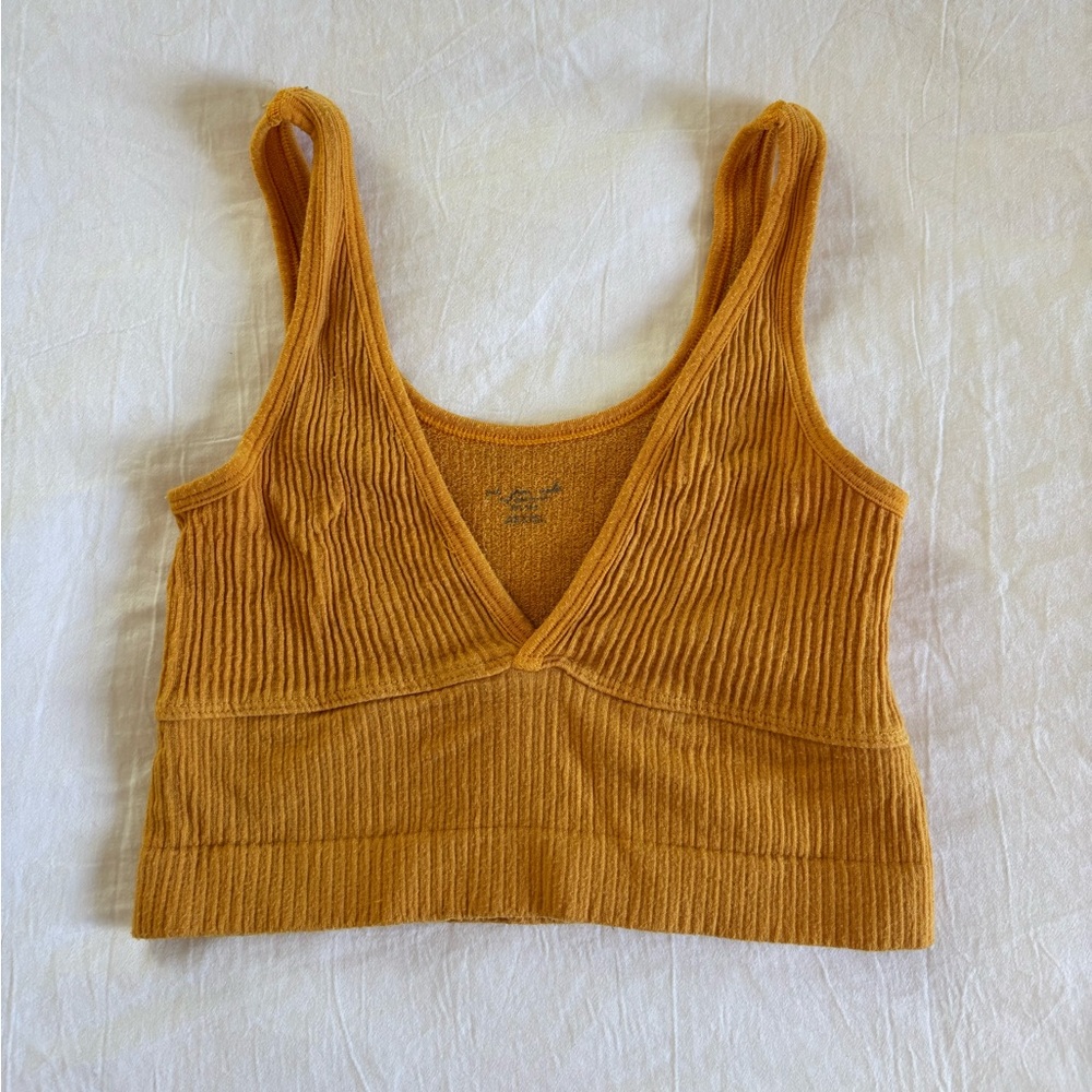 Urban Outfitters Orange Ribbed Crop Top